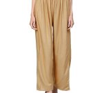 Attractive Solid Regular Shining Palazzo for Women and Girls Dark Golden