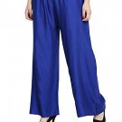 Attractive Solid Regular Shining Palazzo for Women and Girls Blue