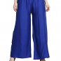 Attractive Solid Regular Shining Palazzo for Women and Girls Blue