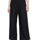 Attractive Solid Regular Shining Palazzo for Women and Girls Black