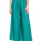 Attractive Solid Regular Shining Palazzo for Women and Girls Blue Green
