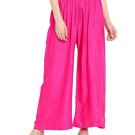 Attractive Solid Regular Shining Palazzo for Women and Girls Dark Pink