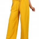 Attractive Solid Regular Shining Palazzo for Women and Girls Dark Yellow