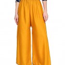 Attractive Solid Regular Shining Palazzo for Women and Girls Mustard