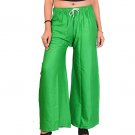 Attractive Solid Regular Shining Palazzo for Women and Girls Green