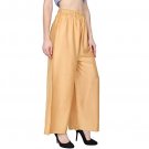 Attractive Solid Regular Shining Palazzo for Women and Girls Golden