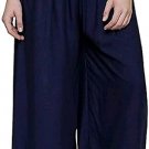 Attractive Solid Regular Shining Palazzo for Women and Girls Navy Blue