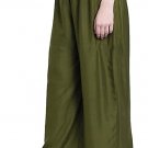 Attractive Solid Regular Shining Rayon Palazzo for Women and Girls Mehndi