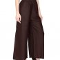 Attractive Solid Regular Shining Rayon Palazzo for Women and Girls Brown