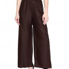 Attractive Solid Regular Shining Rayon Palazzo for Women and Girls Brown