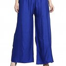 Attractive Solid Regular Shining Rayon Palazzo for Women and Girls Royal Blue