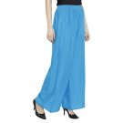 Attractive Solid Regular Shining Rayon Palazzo for Women and Girls Sky Blue