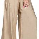 Attractive Solid Regular Shining Rayon Palazzo for Women and Girls Wheat