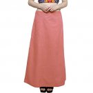 Namisha Solid Regular Shining Straight Full Cotton Petticoat for Womans and Girls Carrot Pink