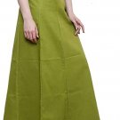 Namisha Solid Regular Shining Straight Full Cotton Petticoat for Womans and Girls Mehndi