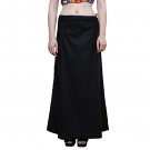 Namisha Solid Regular Shining Straight Full Cotton Petticoat for Womans and Girls Black