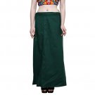 Namisha Solid Regular Shining Straight Full Cotton Petticoat for Womans and Girls Green Pine