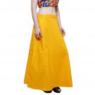 Namisha Solid Regular Shining Straight Full Cotton Petticoat for Womans and Girls Dark Yellow