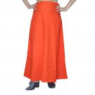 Namisha Solid Regular Shining Straight Full Cotton Petticoat for Womans and Girls Orange