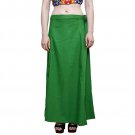 Namisha Solid Regular Shining Straight Full Cotton Petticoat for Womans and Girls Dark Green