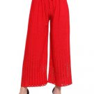 Designer Modern Embroidery Rayon Palazzo Women & Girls Red
