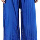 Designer Modern Embroidery Rayon Palazzo Women & Girls Royal Blue