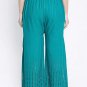 Designer Modern Embroidery Rayon Palazzo Women & Girls Dark Blue Green