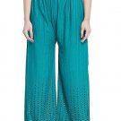Designer Modern Embroidery Rayon Palazzo Women & Girls Dark Blue Green