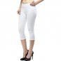 Pretty Women's & Girl's Slim Fit Cotton Capri White