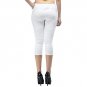 Pretty Women's & Girl's Slim Fit Cotton Capri White