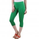 Pretty Women's & Girl's Slim Fit Cotton Capri Green