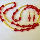Handmade red and gold fashion set