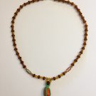 Handmade short brown necklace with pendant