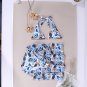 European American New Style Swimsuit Three-Piece Conservative Printed Fresh Women's Bikini Set
