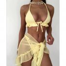 European American New Style Gauze Skirt Pleated Swimsuit Bikini