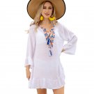 Long Sleeve Dress Blouse Bohemian Style Beach Skirt Summer Sunscreen Air Conditioning