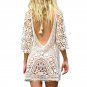 European American Sexy Backless Hollow Lace Crochet Blouse Bikini Skirt