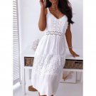 New European American Sexy Lace Stitching Sling Beach Skirt Dress