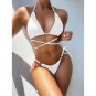 Outer Order Swimsuit Solid Color Sexy Ladies Split Triangle Bikini