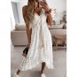 Spring Summer New Style European American Lace Sling Large Swing Solid Color Long Skirt