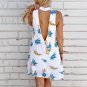 European American Summer Sleeveless Halter Neck Printed Dress Women