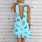 European American Summer Sleeveless Halter Neck Printed Dress Women