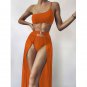 a three-piece color swimsuit bikini