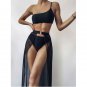a three-piece color swimsuit bikini