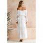 European American Dress Flat Neck Lace Stitching Women