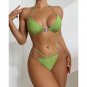 New European American Crystal Chain Split Swimsuit Laced-Up Low-Waist Triangle Bikini Women
