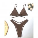 New Split Swimsuit Solid Color Bikini European American Women High Waist Sexy