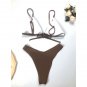 New Split Swimsuit Solid Color Bikini European American Women High Waist Sexy
