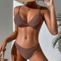 New Split Swimsuit Solid Color Bikini European American Women High Waist Sexy