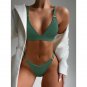 European American New Style Small Pit Strip Bikini Solid Color Circle Swimsuit Triangle Bag